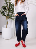 Leo Barrel Leg Jeans - Ink