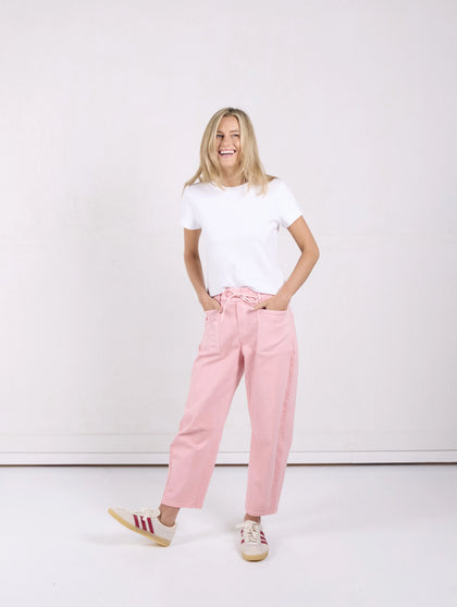Leo Barrel Leg Jeans - Sand Blush