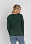 Suzy D Pia Jersey Top with Star Detail - Bottle Green