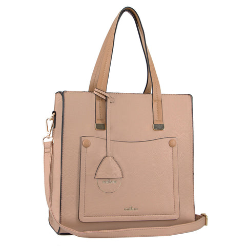 Milleni Vegan Leather Tote - Blush