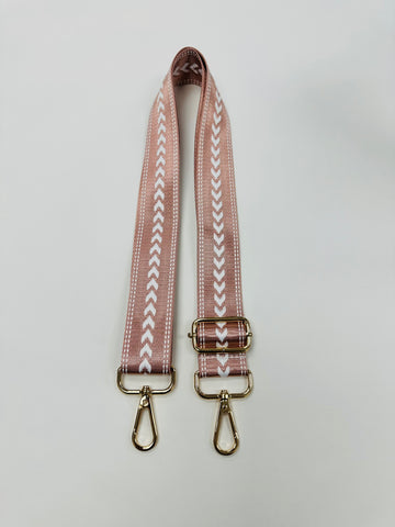 Fashion Bag Strap - Rose Pink with White Arrow 2