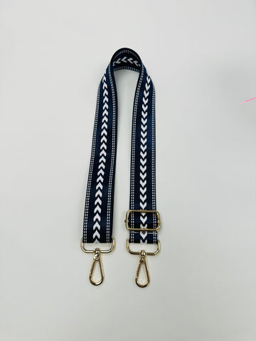 Fashion Bag Strap - Navy with White Arrow 2