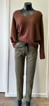 Suzy D Leena Batwing Soft Knit Sweater - Tobacco