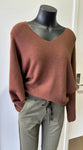 Suzy D Leena Batwing Soft Knit Sweater - Tobacco