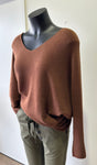 Suzy D Leena Batwing Soft Knit Sweater - Tobacco
