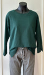 Suzy D Jayce Sweatshirt with Side Split - Bottle Green