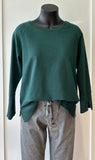 Suzy D Jayce Sweatshirt with Side Split - Bottle Green