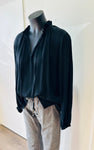 Suzy D Kyrie Blouse with Rouched Trim - Black