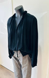 Suzy D Kyrie Blouse with Rouched Trim - Black
