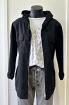 Suzy D Bridget Longline Jacket with Hood - Black
