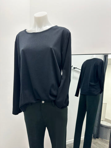 Givoni Long Sleeve Crew Neck Top - Black