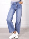 Demi Wide Leg, High Waisted Jeans - Blue