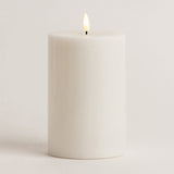 White Pillar LED Candle - Medium