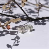 Piwakawaka (Fantail) Stud Earrings - Silver
