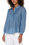 Popover Long Sleeve Woven Blouse