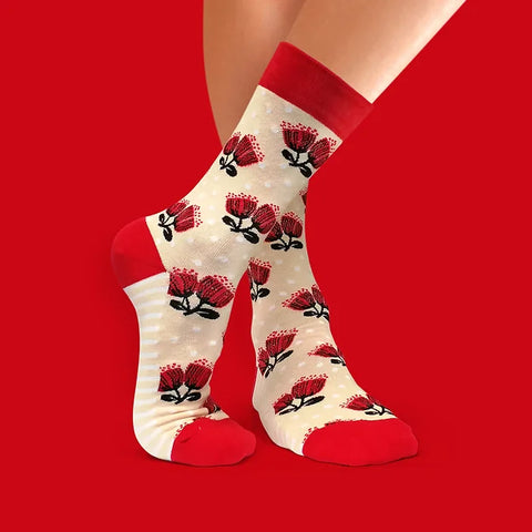 Scandi Pohutukawa Socks