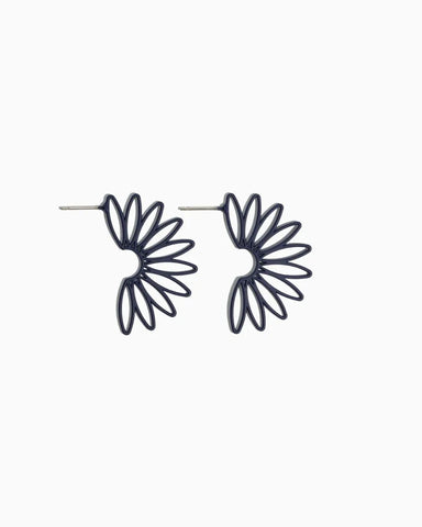 Stilen Anita Flower Petal Stud Earring - Navy