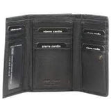 PIERRE CARDIN HERRINGBONE LEATHER WALLET - BLACK