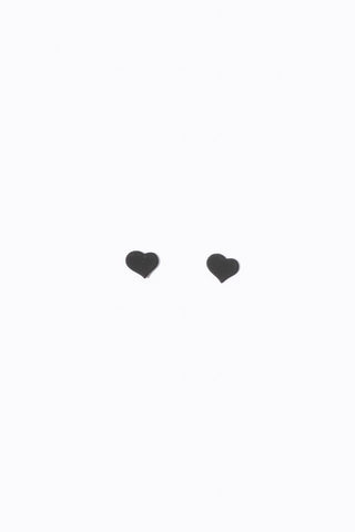 Stilen Falling Heart Stud Earrings - Black