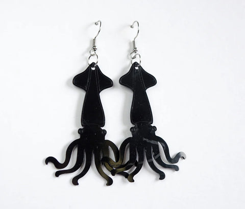 Squid Earrings - Black