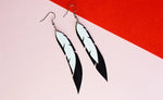 Pied Cormorant Feather Earrings - Black/White