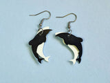 Hector's Dolphin Earrings - Black/White