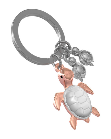 Sea Turtle Keychain with 2 Mini Turtle Charms