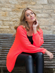 Suzy D Hayley Open Front Cardi - Neon Orange