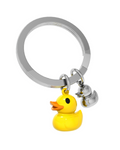 Yellow Duck Keychain with Duckling Charm
