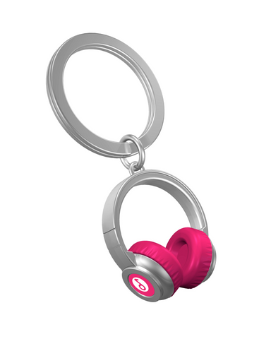 Pink Headphones Keychain