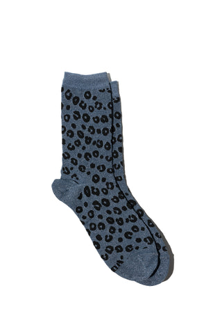 Stilen Maya Leopard Print Socks - Blue