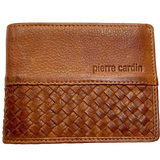 Pierre Cardin Woven Men's Leather Wallet - Dark Tan