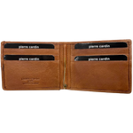 Pierre Cardin Woven Men's Leather Wallet - Dark Tan
