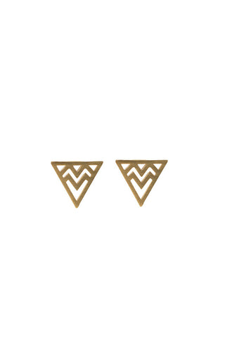 Stilen Rory Triangle Stud Earrings - Gold