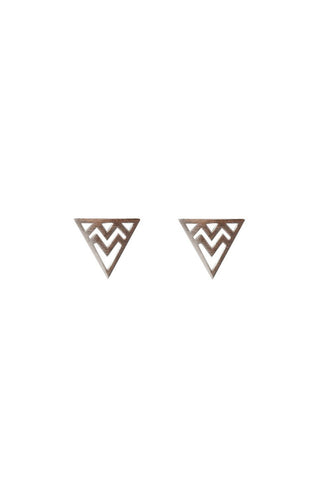 Stilen Rory Triangle Stud Earrings - Silver