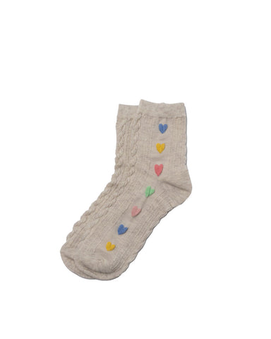 Stilen Sammi Heart Socks - Oatmeal
