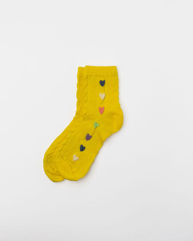 Stilen Sammi Heart Socks - Yellow