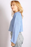 Sabena Cropped Jumper with Flared Sleeve - Blue