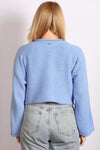 Sabena Cropped Jumper with Flared Sleeve - Blue