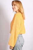 Sabena Cropped Jumper with Flared Sleeve - Orange