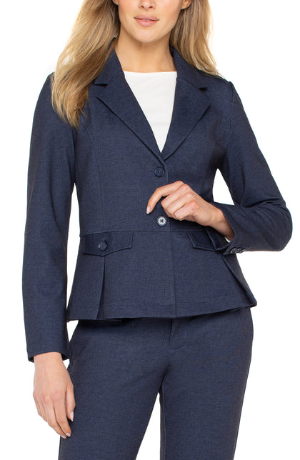 Peplum Blazer - Navy Dusk