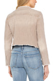 Collarless Denim Jacket - Vintage Khaki