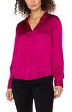 Long sleeve button front shirt - Fuchsia