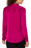 Long sleeve button front shirt - Fuchsia