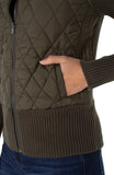 Quilted Jacket with Sweater Sleeves - Olive