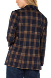 Navy plaid boyfriend blazer