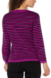 Spacedye stripe sweater - Fuchsia