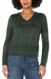Spacedye v-neck sweater - Emerald