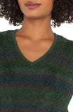 Spacedye v-neck sweater - Emerald