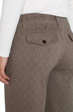 Wide leg crop trouser - Coffee/Sand stripe